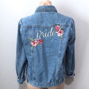 Davids Bridal BRIDE Embroidered Denim Jacket